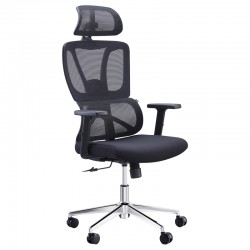 Office manager chair Aish pakoworld fabric mesh black 64x66x130cm Office manager chair Aish pakoworld fabric mesh black 64x66x130cm