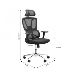 Office manager chair Aish pakoworld fabric mesh black 64x66x130cm Office manager chair Aish pakoworld fabric mesh black 64x66x130cm