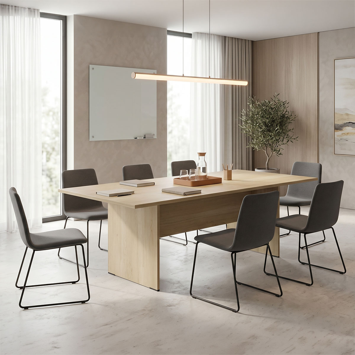 Conference table Amazon pakoworld in oak shade 200x100x75cm