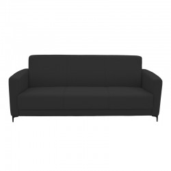 Three seater sofa Sidica pakoworld PU in black color 185x78x83cm Three seater sofa Sidica pakoworld PU in black color 185x78x83cm