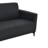 Καναπές διθέσιος Sidica I pakoworld PU σε μαύρη απόχρωση 135x78x83εκ
