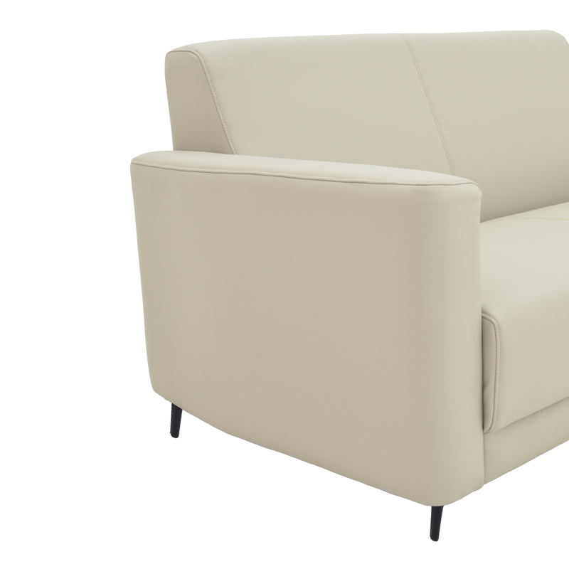 Three seater sofa Sidica pakoworld PU in beige color 185x82x81cm Three seater sofa Sidica pakoworld PU in beige color 185x82x81cm