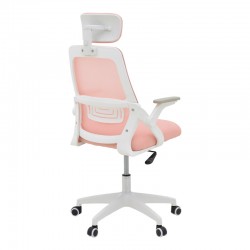 Office chair Peja pakoworld fabric mesh pink-frame white 58x60x107-117cm Office chair Peja pakoworld fabric mesh pink-frame white 58x60x107-117cm