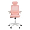 Καρέκλα γραφείου Peja pakoworld mesh ύφασμα ροζ-σκελετός λευκό 58x60x107-117εκ