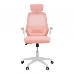 Office chair Peja pakoworld fabric mesh pink-frame white 58x60x107-117cm Office chair Peja pakoworld fabric mesh pink-frame white 58x60x107-117cm