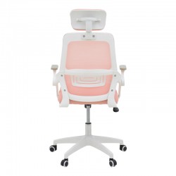 Office chair Peja pakoworld fabric mesh pink-frame white 58x60x107-117cm Office chair Peja pakoworld fabric mesh pink-frame white 58x60x107-117cm