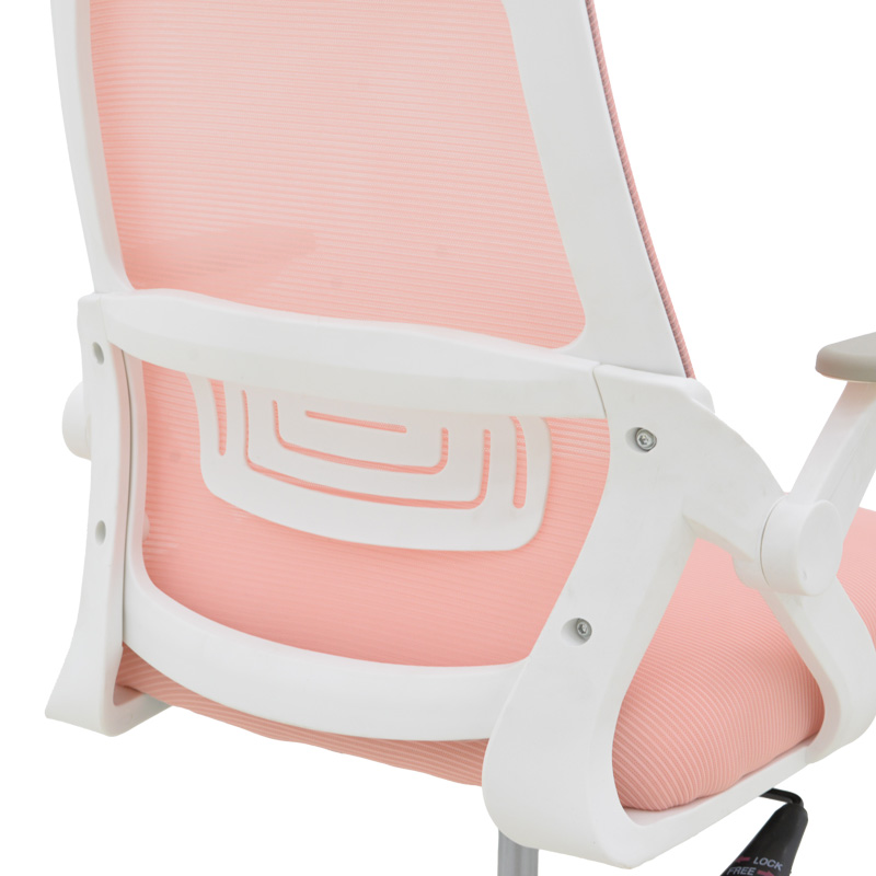 Office chair Peja pakoworld fabric mesh pink-frame white 58x60x107-117cm Office chair Peja pakoworld fabric mesh pink-frame white 58x60x107-117cm