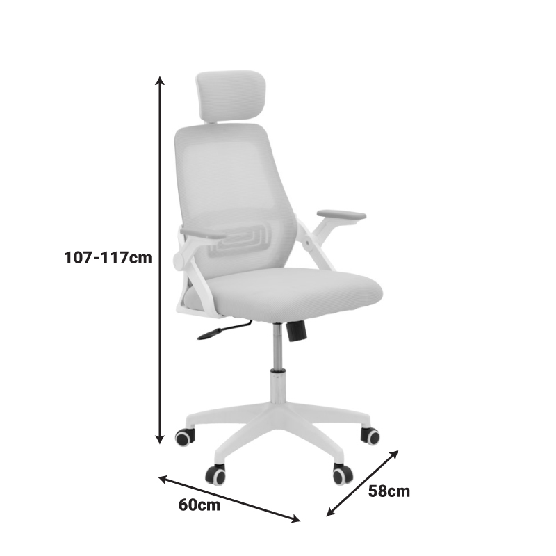 Office chair Peja pakoworld fabric mesh mint-frame white 58x60x107-117cm