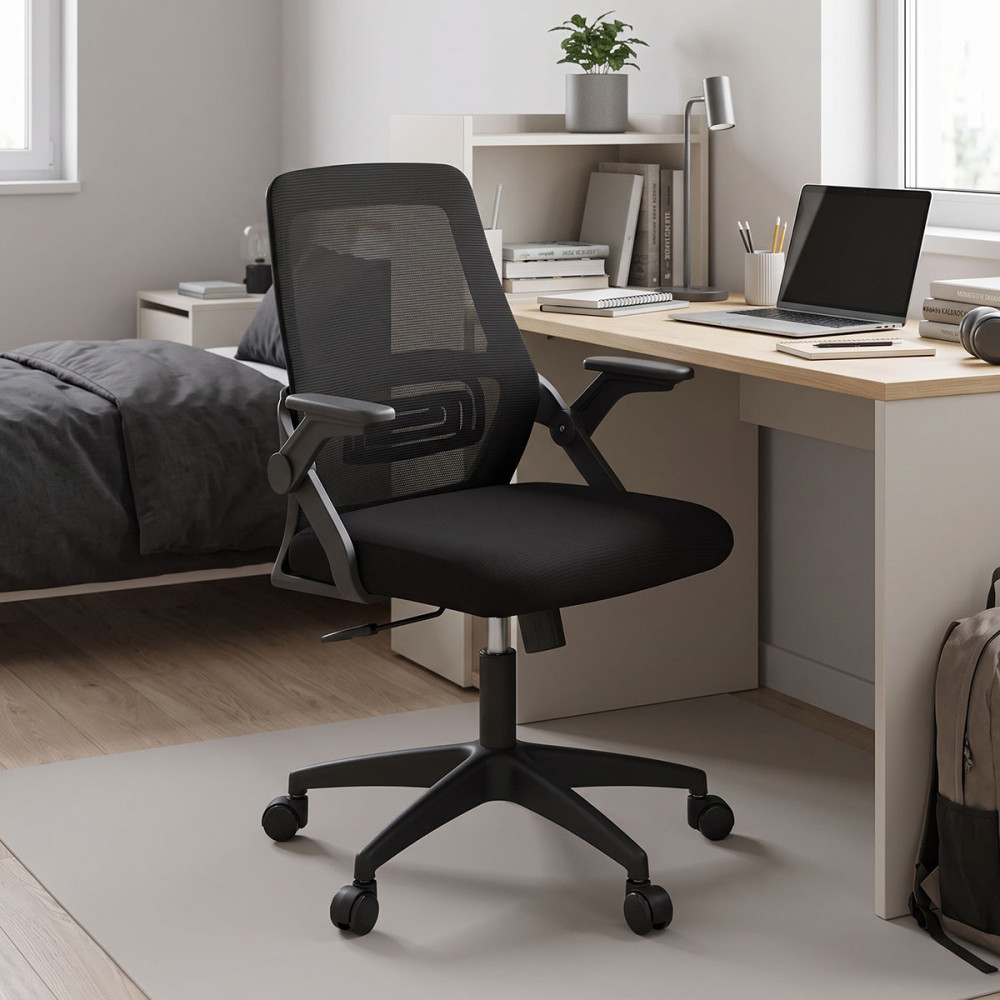 Office chair Reji pakoworld fabric mesh black 58x60x89-99cm