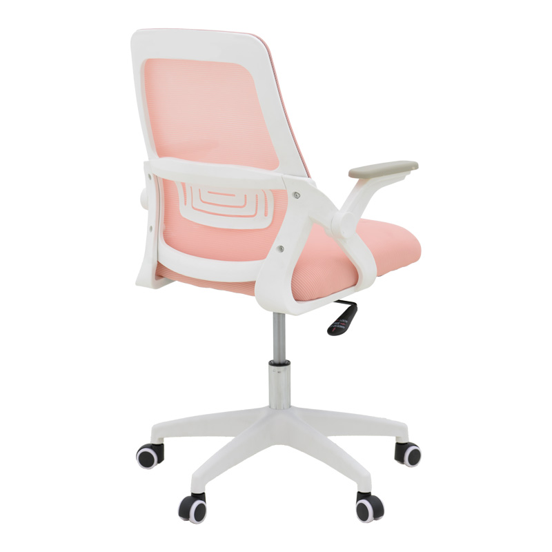 Office chair Reji pakoworld fabric mesh pink-frame white 58x60x89-99cm Office chair Reji pakoworld fabric mesh pink-frame white 58x60x89-99cm