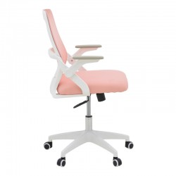 Office chair Reji pakoworld fabric mesh pink-frame white 58x60x89-99cm Office chair Reji pakoworld fabric mesh pink-frame white 58x60x89-99cm