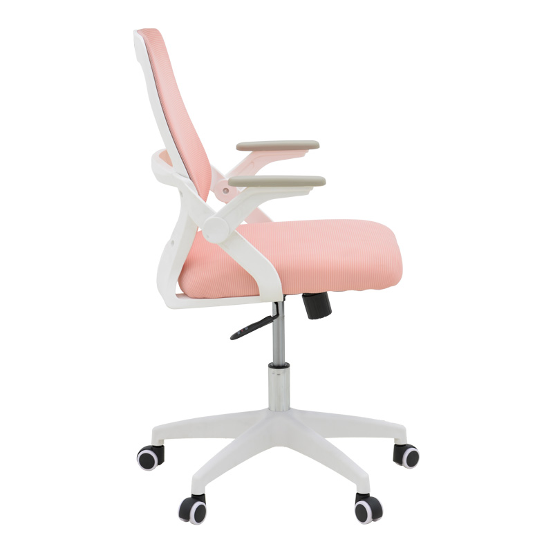 Office chair Reji pakoworld fabric mesh pink-frame white 58x60x89-99cm Office chair Reji pakoworld fabric mesh pink-frame white 58x60x89-99cm