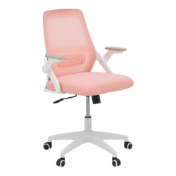 Office chair Reji pakoworld fabric mesh pink-frame white 58x60x89-99cm Office chair Reji pakoworld fabric mesh pink-frame white 58x60x89-99cm