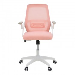 Office chair Reji pakoworld fabric mesh pink-frame white 58x60x89-99cm Office chair Reji pakoworld fabric mesh pink-frame white 58x60x89-99cm