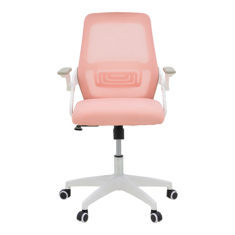 Office chair Reji pakoworld fabric mesh pink-frame white 58x60x89-99cm Office chair Reji pakoworld fabric mesh pink-frame white 58x60x89-99cm