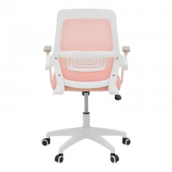 Office chair Reji pakoworld fabric mesh pink-frame white 58x60x89-99cm Office chair Reji pakoworld fabric mesh pink-frame white 58x60x89-99cm