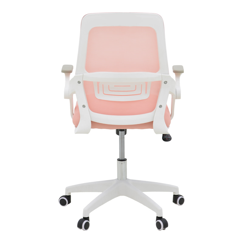 Office chair Reji pakoworld fabric mesh pink-frame white 58x60x89-99cm Office chair Reji pakoworld fabric mesh pink-frame white 58x60x89-99cm