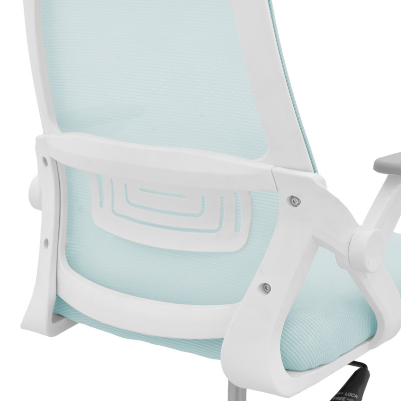Office chair Reji pakoworld fabric mesh light blue -frame white 58x60x89-99cm Office chair Reji pakoworld fabric mesh light blue -frame white 58x60x89-99cm
