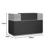 Reception Lotus pakoworld in oak -  dark grey color 200x70x110cm