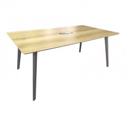 Meeting table professional Denith pakoworld dark grey-natural 180x100x75cm