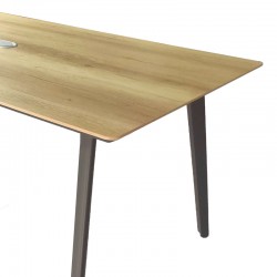 Meeting table professional Denith pakoworld dark grey-natural 180x100x75cm