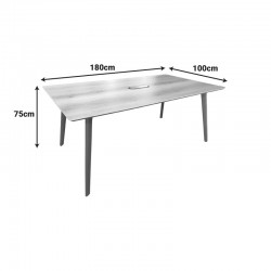Meeting table professional Denith pakoworld dark grey-natural 180x100x75cm