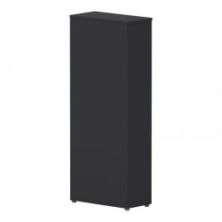 Ντουλάπα γραφείου επαγγελματική με γυάλινες πόρτες Lotus pakoworld σε φυσική-ανθρακί απόχρωση 80x40x200εκ