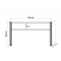 Κονσόλα PWF-0241 pakoworld χρώμα πεύκου-μαύρο 140x35x80εκ