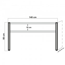 Κονσόλα PWF-0241 pakoworld χρώμα πεύκου-μαύρο 140x35x80εκ