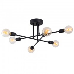 Ceiling light PWL-0102 pakoworld Ε27 in black color D64x30cm Ceiling light PWL-0102 pakoworld Ε27 in black color D64x30cm