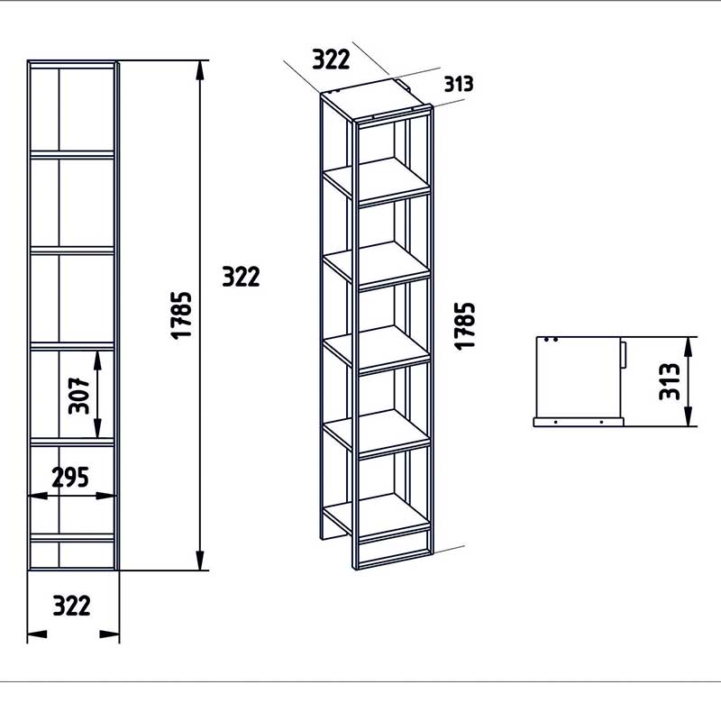 Βιβλιοθήκη Marble pakoworld χρώμα λευκό μαρμάρου-χρυσό 32x31,5x178,5εκ