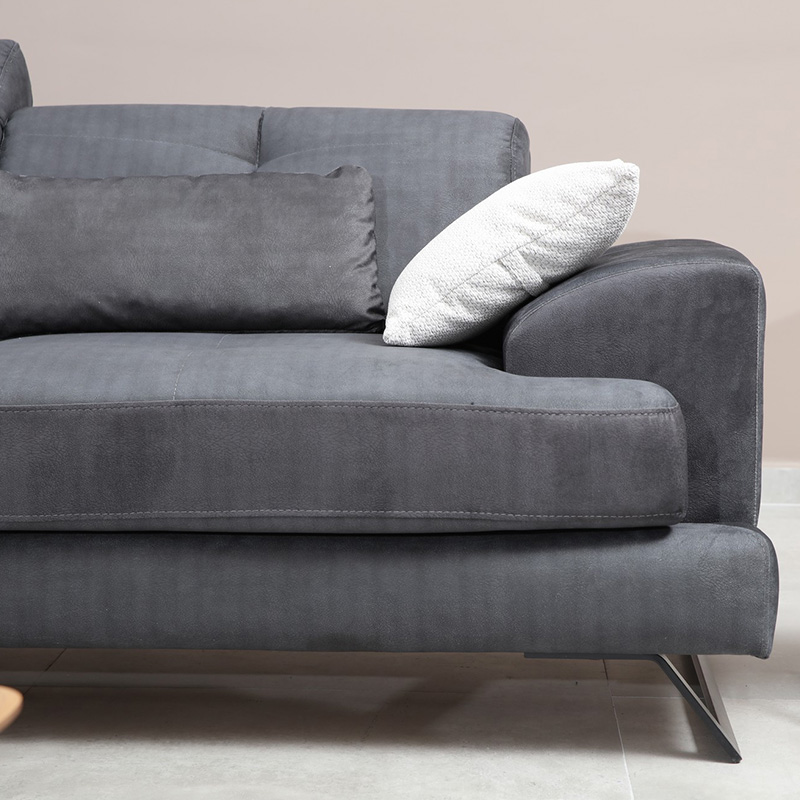 Sofa 3-seater PWF-0508 pakoworld fabric anthracite-black 225x79x92cm Sofa 3-seater PWF-0508 pakoworld fabric anthracite-black 225x79x92cm