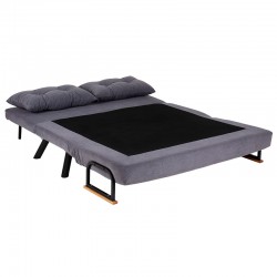 Καναπές κρεβάτι PWF-0546 pakoworld 2θέσιος ύφασμα ανθρακί-μαύρο 133x78x78εκ