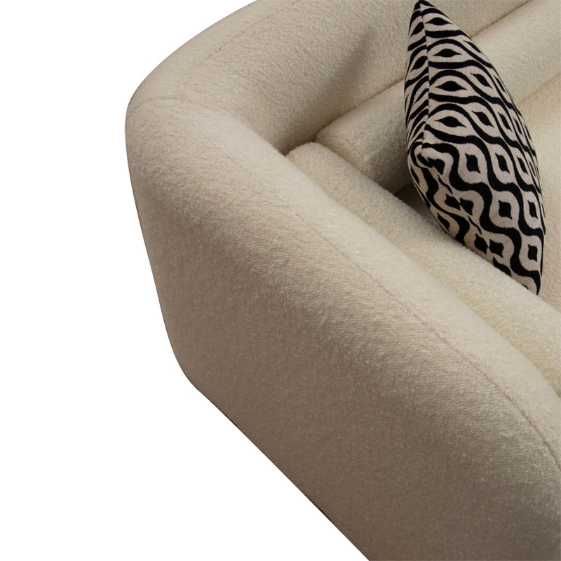 3 seater sofa Tranquil pakoworld fabric boucle cream 228x90x74cm 3 seater sofa Tranquil pakoworld fabric boucle cream 228x90x74cm
