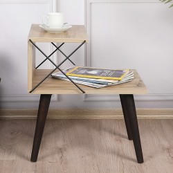 Side table-bedside table Gather pakoworld sonoma-walnut 50x40x55cm Side table-bedside table Gather pakoworld sonoma-walnut 50x40x55cm
