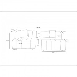Γωνιακός καναπές Beyza Ι pakoworld με υποπόδιο δεξιά γωνία ανοιχτό γκρι ύφασμα 238x160x73εκ