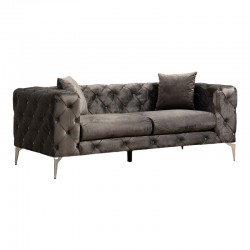2 seater sofa PWF-0579 pakoworld fabric in dark grey color 197x90x70cm 2 seater sofa PWF-0579 pakoworld fabric in dark grey color 197x90x70cm