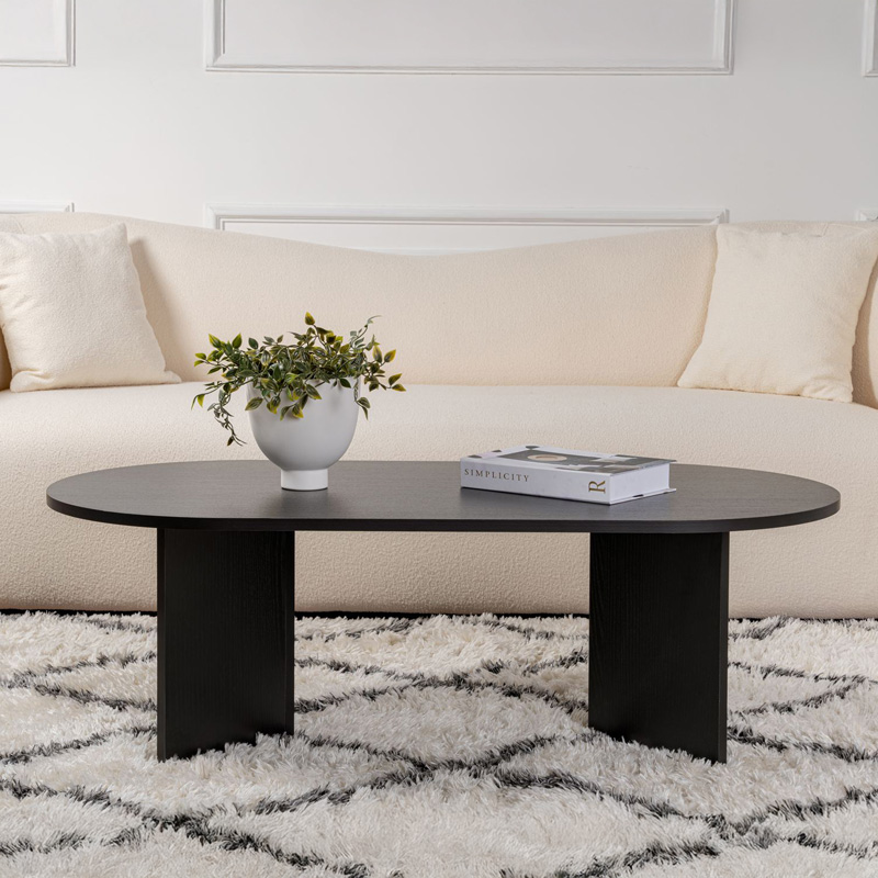 Coffee table Tabletod pakoworld in black color 119x60x40cm