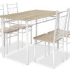 Dining set Roza pakoworld 5pcs color sonoma - legs white gloss 120x70x75cm