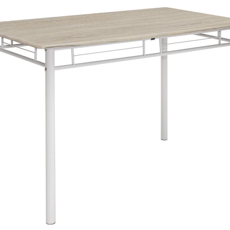 Τραπεζαρία Roza pakoworld σετ 5τμχ χρώμα sonoma - πόδια λευκό gloss 120x70x75εκ