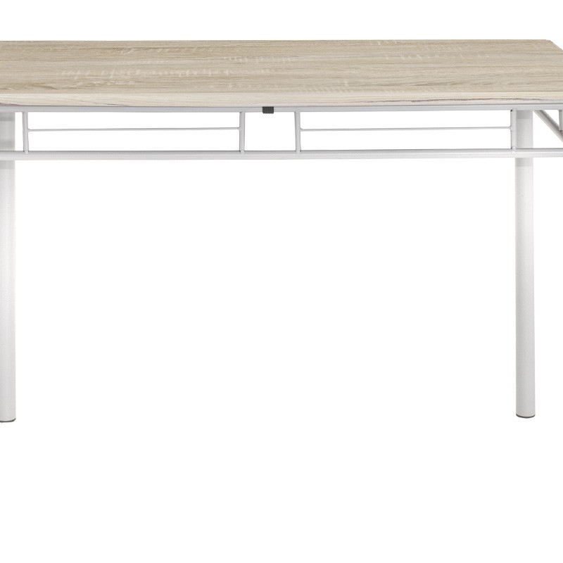 Τραπεζαρία Roza pakoworld σετ 5τμχ χρώμα sonoma - πόδια λευκό gloss 120x70x75εκ