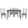 Dining set Roza pakoworld 5pcs color dark walnut - legs black matte 120x70x75cm