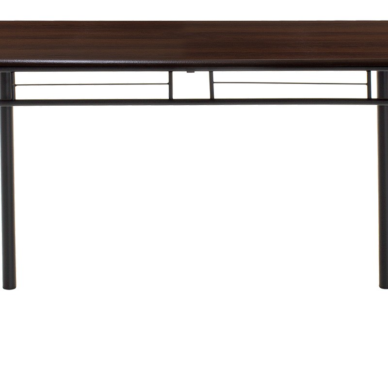 Τραπεζαρία Roza pakoworld σετ 5τμχ χρώμα σκούρο καρυδί - πόδια μαύρο ματ 120x70x75εκ