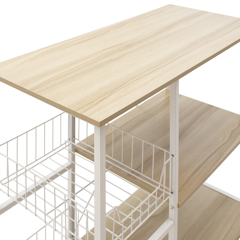 Floor Shelf unit Noon pakoworld with MDF in white-natural color 80x34x75cm Floor Shelf unit Noon pakoworld with MDF in white-natural color 80x34x75cm