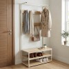 Entrance unit Ralph pakoworld MDF in white-oak color 80x40x170cm