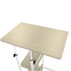 Babs pakoworld side table on wheels in white-natural color 60x40x71-92cm