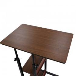Side table on wheels Babs pakoworld in walnut-black color 60x40x71-92cm Side table on wheels Babs pakoworld in walnut-black color 60x40x71-92cm