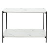 Βοηθητικό τραπέζι Mara MDF λευκό μαρμάρου-μαύρο 80x40x55cm
