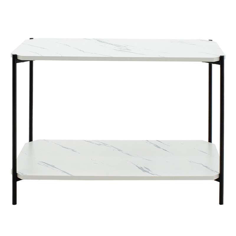 Side table Mara MDF white marble-black 80x40x55cm Side table Mara MDF white marble-black 80x40x55cm