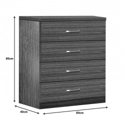 Συρταριέρα Killian pakoworld  με 4 συρτάρια zebrano 80x40x80εκ